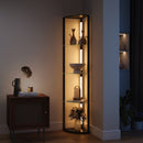 HOMCOM LED Floor Lamp with Shelves, Dimmable Standing Lamp with Foot Switch