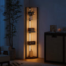 HOMCOM LED Floor Lamp with Shelves, Dimmable Standing Lamp with Foot Switch