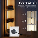 HOMCOM LED Floor Lamp with Shelves, Dimmable Standing Lamp with Foot Switch