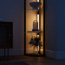 HOMCOM LED Floor Lamp with Shelves, Dimmable Standing Lamp with Foot Switch
