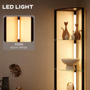 HOMCOM LED Floor Lamp with Shelves, Dimmable Standing Lamp with Foot Switch