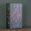 21cm Battery Operated Light up Double Sided Stained Glass Poinsettia Decoration with LEDs