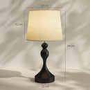 HOMCOM Table Lamps Set Of 2, Modern Bedside Lamps With USB Ports, Black