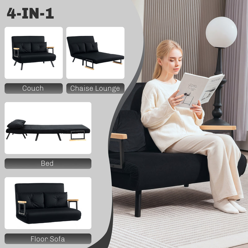 HOMCOM Click Clack 2 Seater Sofa Bed for Living Room, Guest Room