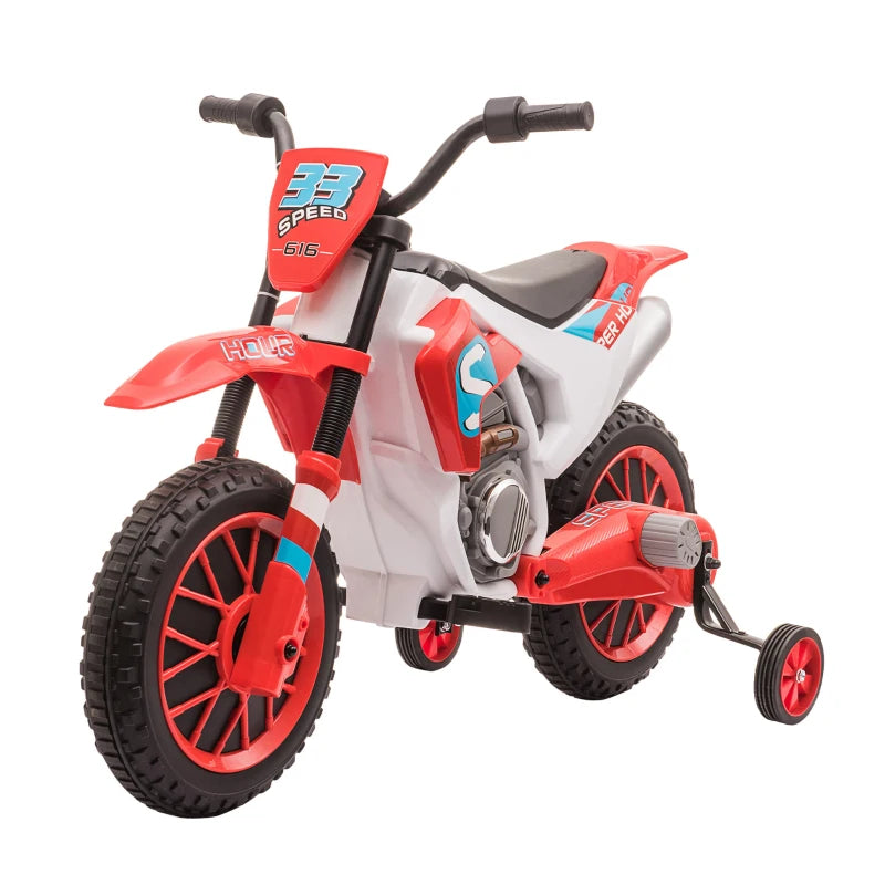 HOMCOM 12V Kids Electric Motorcycle Ride- for Ages 3-6 Years - Red