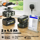 Outsunny Cordless Strimmer With 2 X 4.0Ah Lithium Batteries & Charger