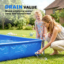 Outsunny Metal Frame Swimming Pool, Rectangle Frame Pool, 229 x 160 cm, Blue
