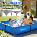 Outsunny Metal Frame Swimming Pool, Rectangle Frame Pool, 229 x 160 cm, Blue