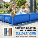 Outsunny Metal Frame Swimming Pool, Rectangle Frame Pool, 229 x 160 cm, Blue