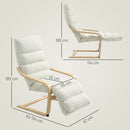 HOMCOM Birch Wood Lounge Chair For Living Room, Bedroom
