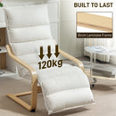 HOMCOM Birch Wood Lounge Chair For Living Room, Bedroom