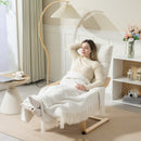 HOMCOM Birch Wood Lounge Chair For Living Room, Bedroom