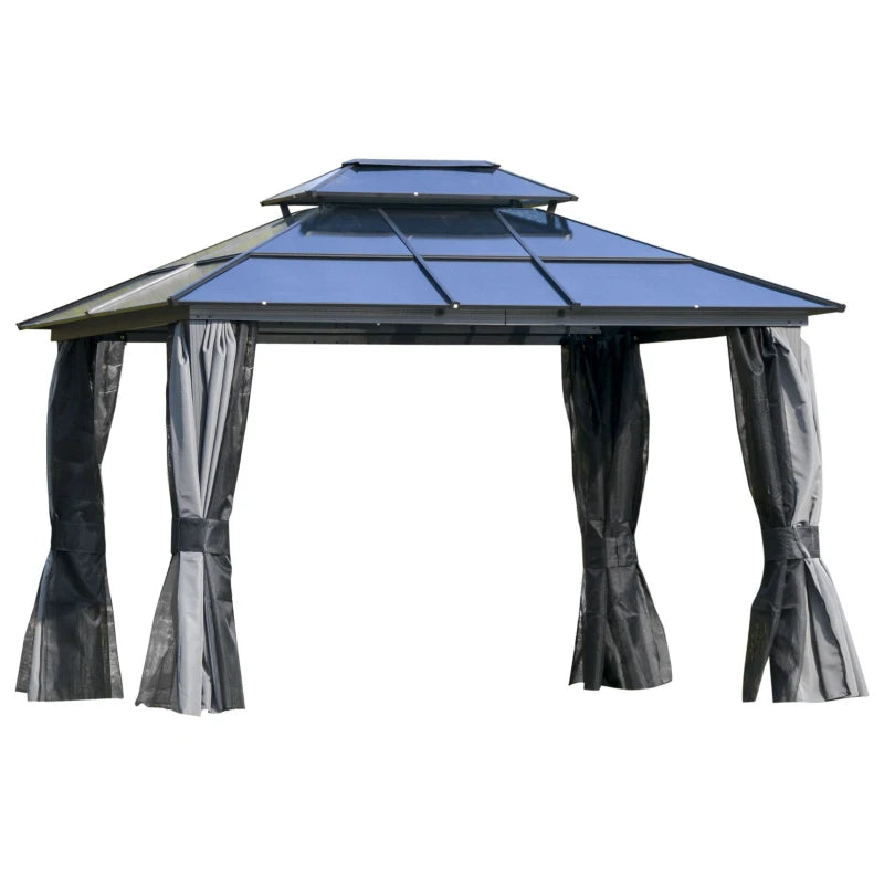 Outsunny Hardtop Gazebo 3x3.6m - Grey