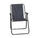 Black Lightweight Foldable Canvas Chair With  Plastic Armrests