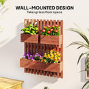 Outsunny Wooden Garden Planters With Trellis Wall-mounted Raised Garden Bed