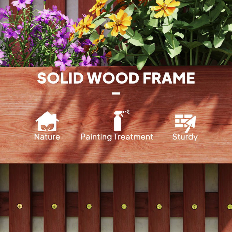 Outsunny Wooden Garden Planters With Trellis Wall-mounted Raised Garden Bed