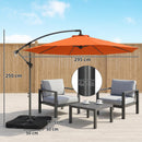 Outsunny 3(m) Banana Parasol Cantilever Umbrella Garden W/ Base Weights