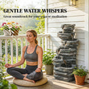 Outsunny Outdoor Fountain, Resin Freestanding Garden Fountain, Grey