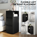 HOMCOM Slim Bedside Table, Bedside Cabinet with Open Shelf and 2 Drawers
