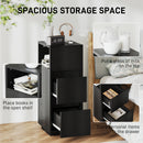 HOMCOM Slim Bedside Table, Bedside Cabinet with Open Shelf and 2 Drawers