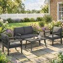 Outsunny Rattan Garden Furniture Set, Outdoor Furniture Conversation Set