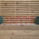 Set of 6 Light up Red & White Candy Cane Christmas Path Lights