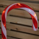 Set of 4 Large Light up Red & White Stripe Christmas Candy Cane Garden Stakes with LEDs