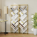 HOMCOM 10 Tier Tree Bookshelf Modern Tall Bookcase White Gold Tone