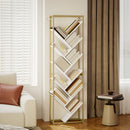 HOMCOM 10 Tier Tree Bookshelf Modern Tall Bookcase White Gold Tone