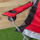 Luxury Padded High Back Outdoor Folding Chair With Cupholder In Red