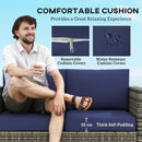 Outsunny Rattan Wicker 2-seat Sofa Loveseat Padded Garden Furniture