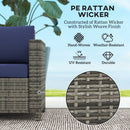 Outsunny Rattan Wicker 2-seat Sofa Loveseat Padded Garden Furniture