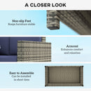 Outsunny Rattan Wicker 2-seat Sofa Loveseat Padded Garden Furniture