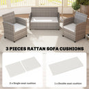 Outsunny 3PCs Rattan Garden Seat Cushions Pads for Patio Furniture