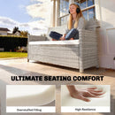 Outsunny 3PCs Rattan Garden Seat Cushions Pads for Patio Furniture