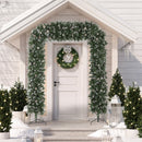 HOMCOM 8.2 ft Snow Frosted Christmas Tree Arch, Doorway Decor