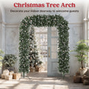 HOMCOM 8.2 ft Snow Frosted Christmas Tree Arch, Doorway Decor