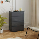 HOMCOM Bedroom Chest of Drawers, High Gloss 4 Drawers Dresser, Grey
