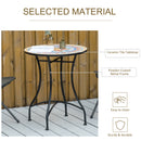Outsunny 60cm Mosaic Round Bistro Table Outdoor Garden Side Table, Red
