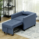 HOMCOM Convertible Single Chair Bed with Upholstered Fabric