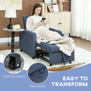 HOMCOM Convertible Single Chair Bed with Upholstered Fabric