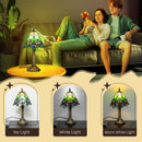 HOMCOM Handcrafted Stained Glass Bedside Lamp, Tiffany Style Table Lamp