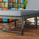 Outsunny Folding Rattan Sun Lounger With Adjustable Back, Cushion, Grey