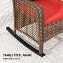 Outsunny Rattan Garden Rocking Chair w/ Seat and Back Cushions