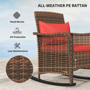 Outsunny Rattan Garden Rocking Chair w/ Seat and Back Cushions