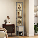 HOMCOM Floor Lamp with Shelves, LED Standing Lamp with Fabric Drawer