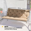 Outsunny Garden Bench Cushion, Seat Pad with Ties, Khaki