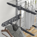 HOMCOM 4-Tier Large Clothes Airer Stainless Steel Clothes Drying Rack Grey