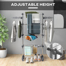HOMCOM 4-Tier Large Clothes Airer Stainless Steel Clothes Drying Rack Grey