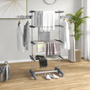 HOMCOM 4-Tier Large Clothes Airer Stainless Steel Clothes Drying Rack Grey